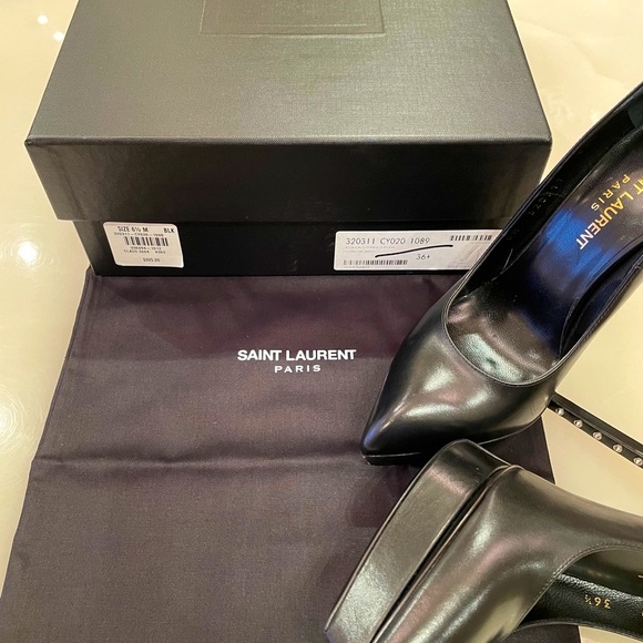 AUTHENTIC-YSL YVES SAINT LAURENT STUDDED HEELS - Picture 7 of 7